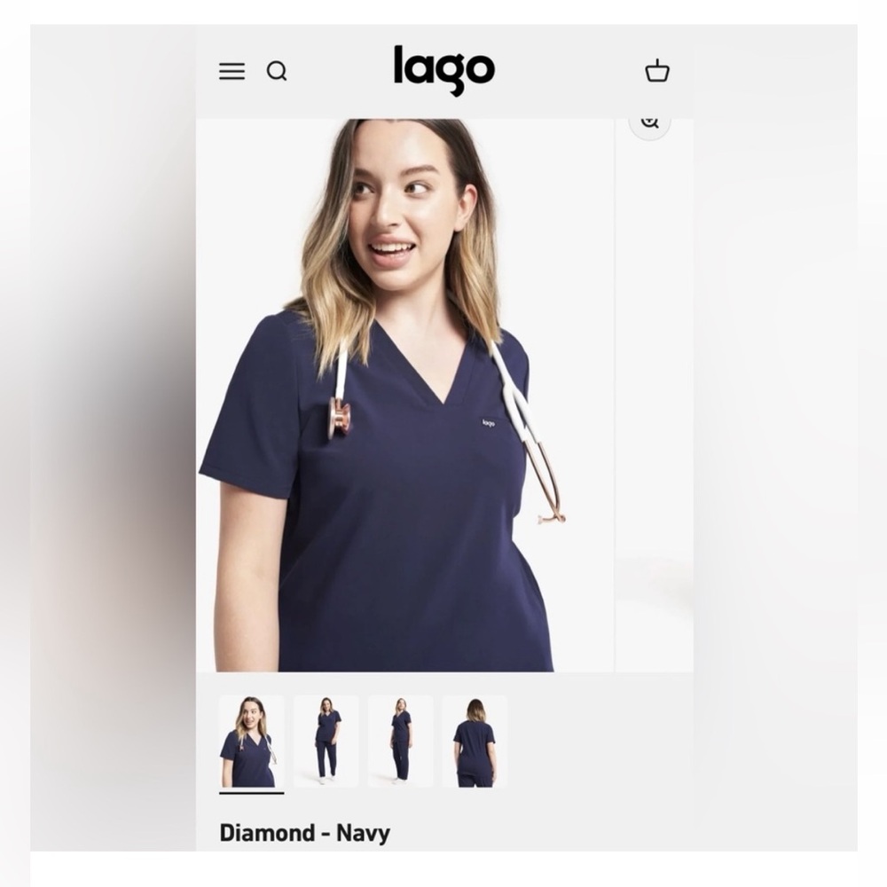 Lego Navy Women Scrub Top 2XL